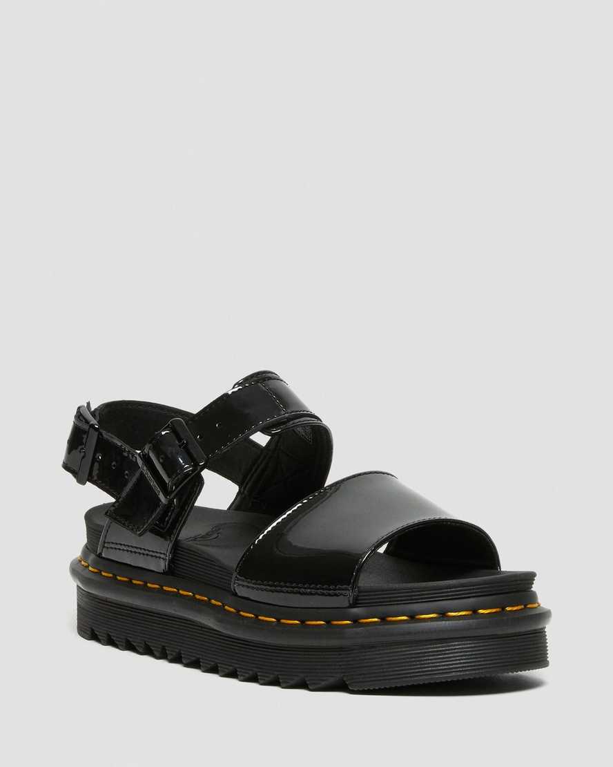 Dr. Martens Voss Patent Lær Strap Platform Sandaler Dame Svart [3108CNBFD]